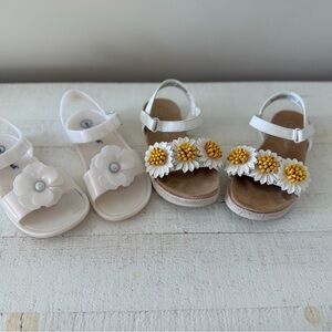 Cat and Jack 2 pairs of Floral Sandals